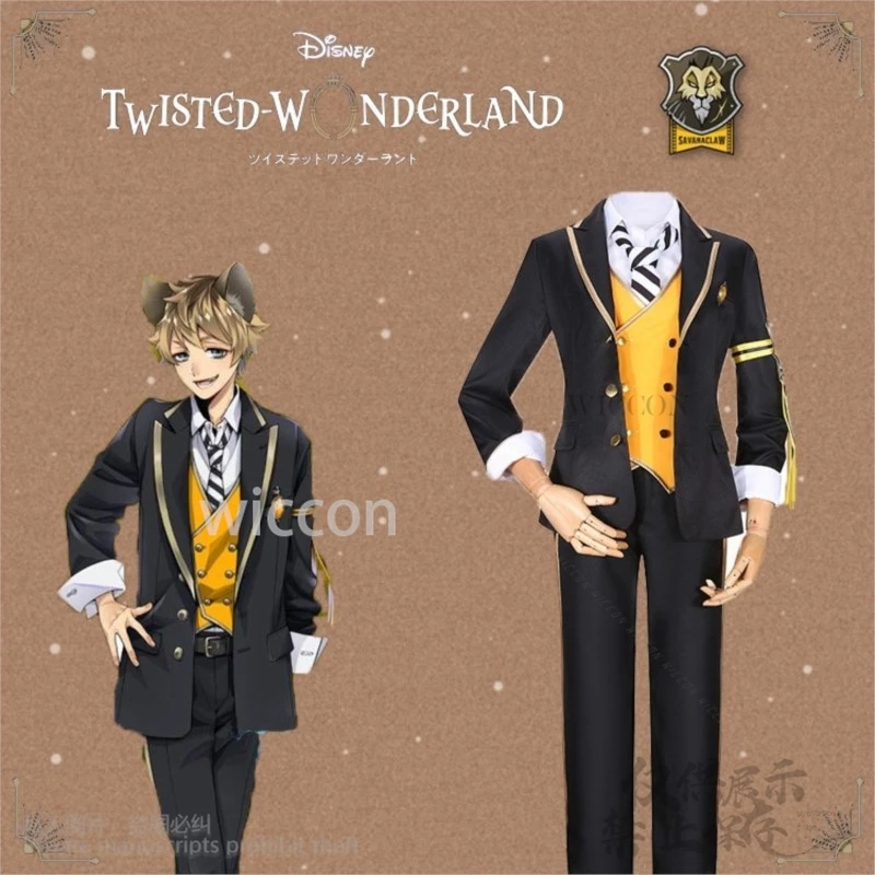 Anime Game Twisted-Wonderland Ruggie Bucchi Cosplay Costume Wig Savanaclaw School Uniform Suits Halloween Christmas Customized