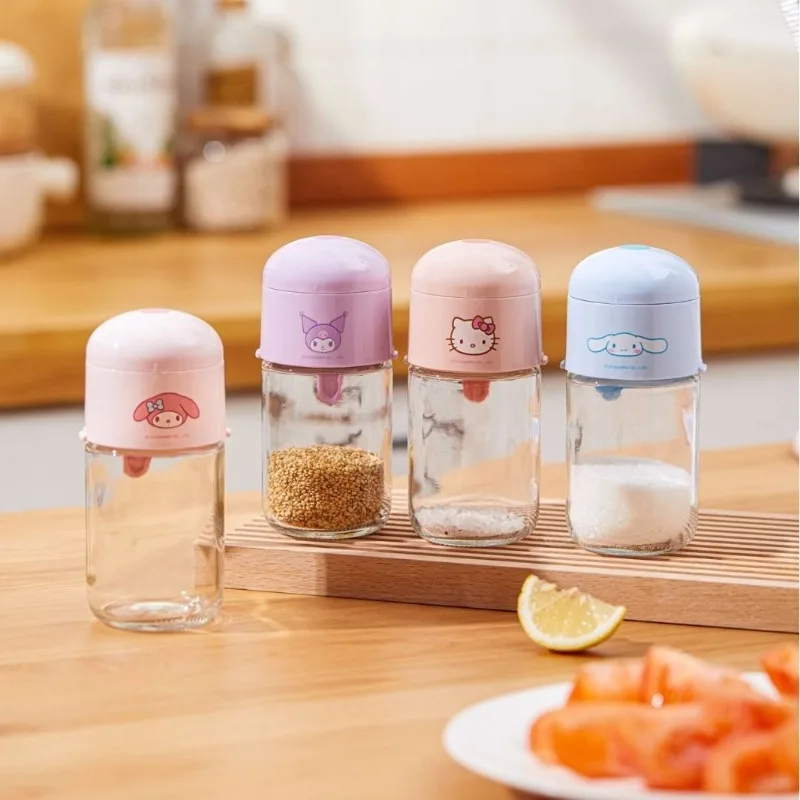 

Sanrio Hello Kitty Anime Kawaii Kitchenware Seasoning Jars Cute My Melody Kuromi Household Storage Case Gifts for Girls
