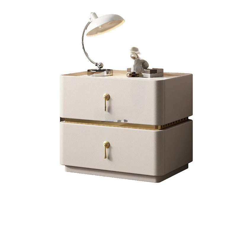 Simple modern light luxury all solid wood bedside table Nordic Italian Internet celebrity premium bedroom bedside table