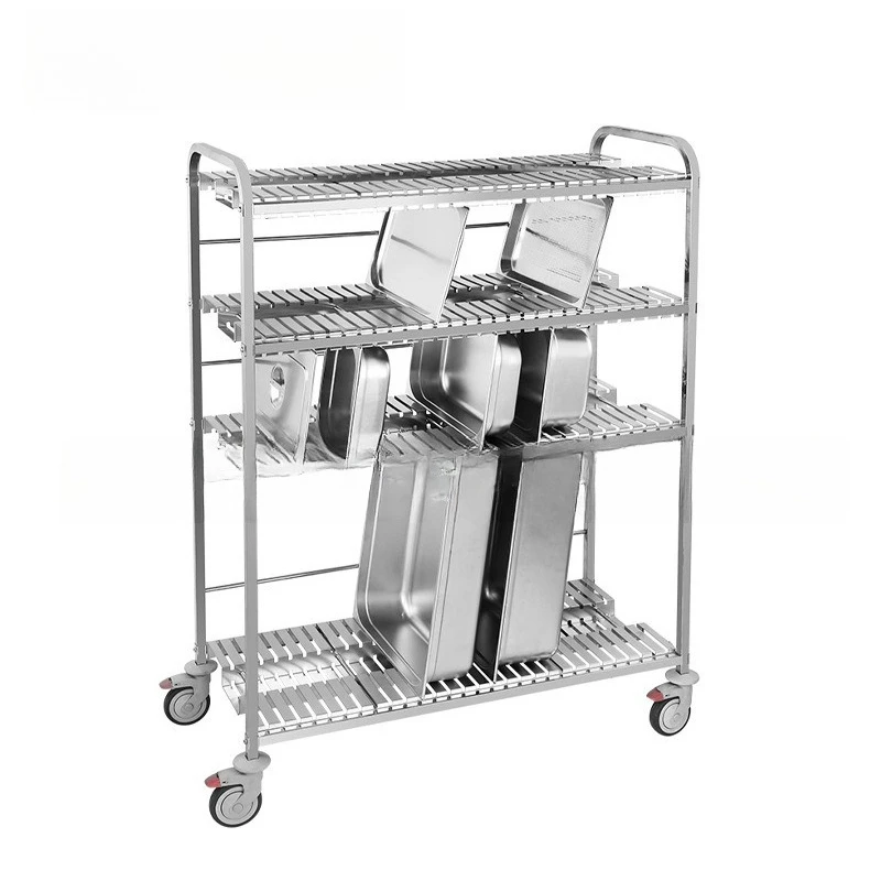 Stainless steel baking pan truck removable and adjustable height