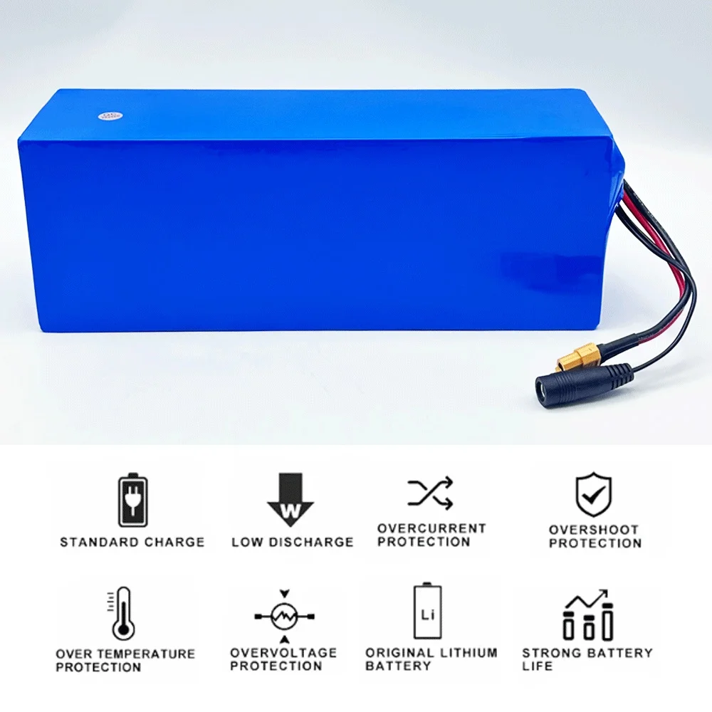 Paket baterai Lithium 2025 13S4P 48V 15000mAh 18650, untuk sepeda skuter listrik, baterai pengganti Li-ion dengan BMS