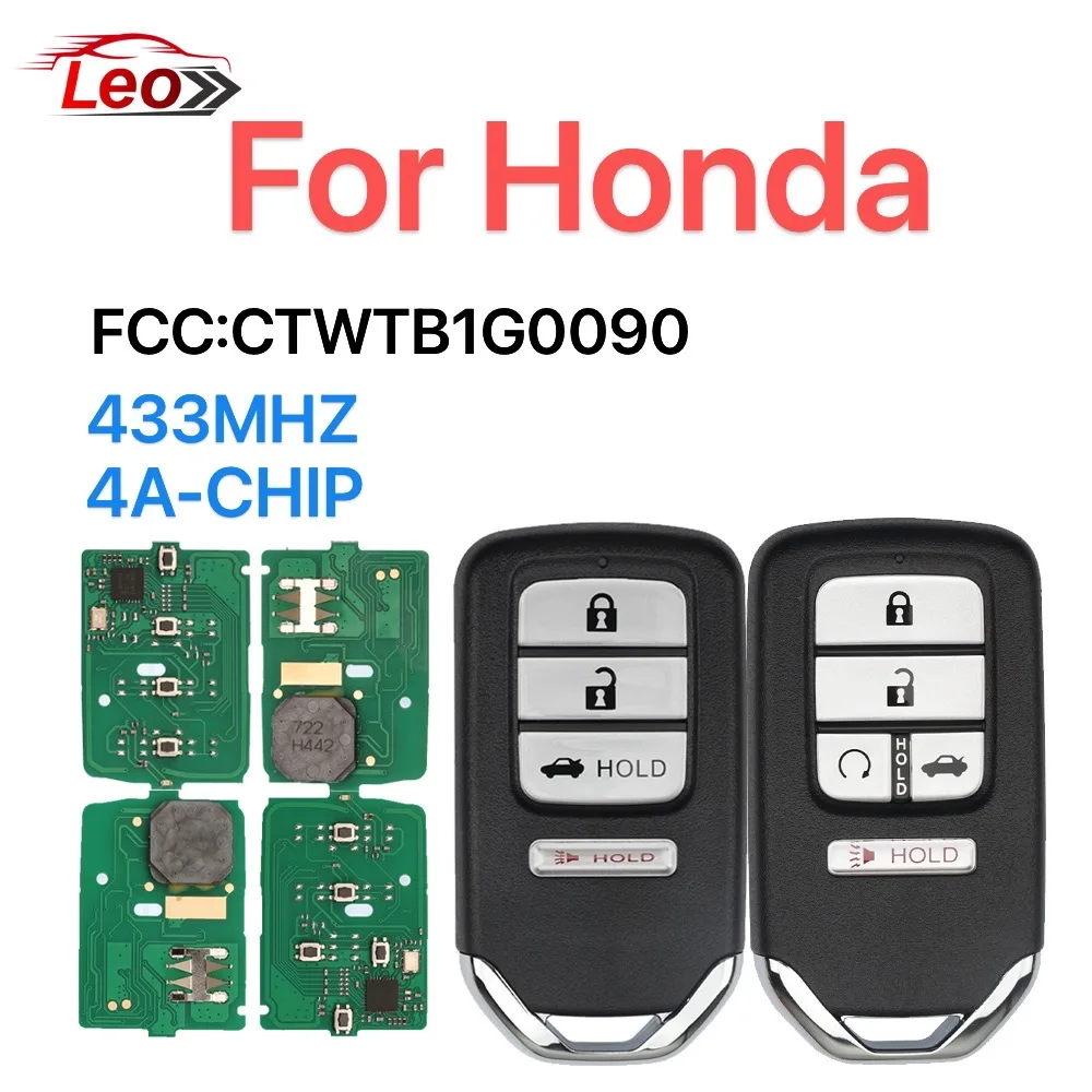 

Leo CWTWB1G0090 Smart remote key for Honda Accord ten generation 2018-2021 72147-TVA-A11/A01 433MHZ 4A-CHIP