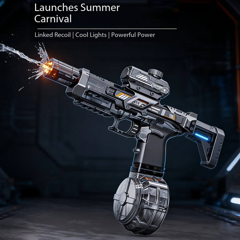 2026 New Electric Pulse Water Gun SimulateoFlame Sensor Light Fully Automatic Fights ToyWater Pisto Outdoor Beach Toys Adult
