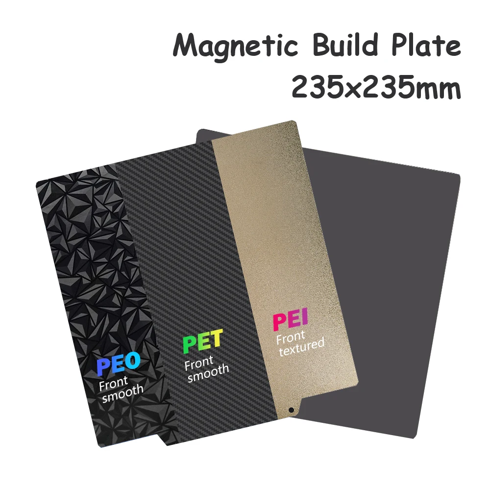 

For Ender 3 Build Plate Heat Bed Ender 3 V2 /Neo Ender 5 /Pro H1H PEY PEO PET PEI Sheet 235x235 Magnetic Spring Steel Sheet