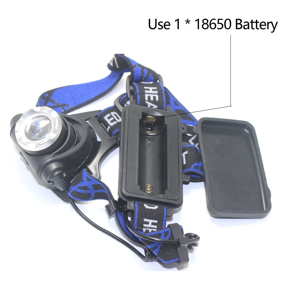 UV 395nm Headlamp Waterproof Zoomable Ultraviolet Headlight Rechargeable Head Lamp 3 Modes Hunting Climbing Torch