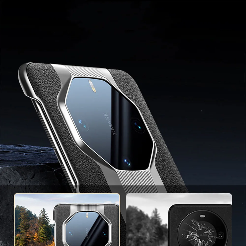 حافظة جلدية طبيعية فاخرة لهاتف هواوي Mate70 RS/60RS/50RS غطاء خلفي للأعمال