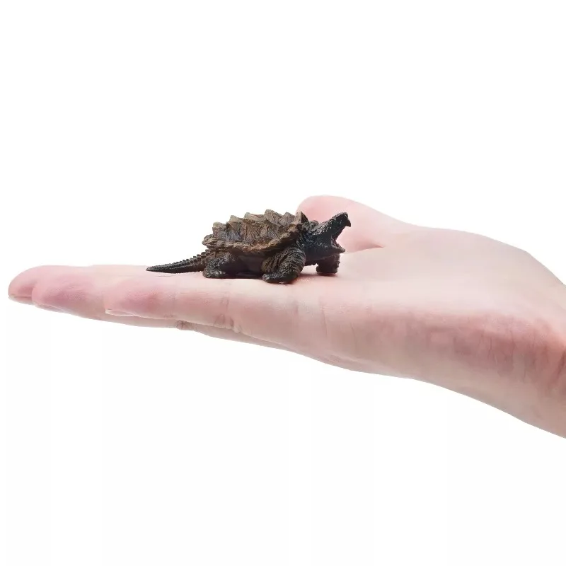Alligator Snapping Turtle Plastic Figurine,Rough‑Textured Reptile Static Statue,Detailed Mini Sculpture,Diorama Scene Accessory