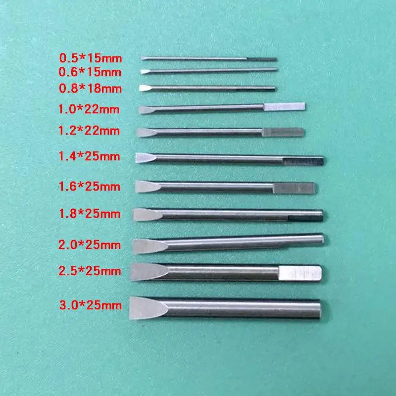 S2 Steel Flat Head Screwdriver Bit High Toughness Durable For Watch Phone Eyeglass Tablet Precision Maintenance Repair Tools