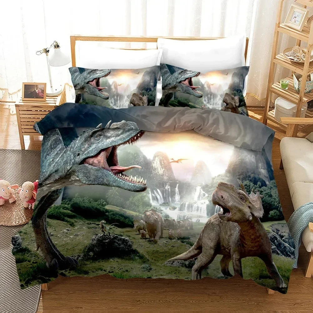 

Dinosaur Duvet Cover Jurassic Bedding Set for Kids Boys Teen Queen King Full Twin Size Microfiber Quilt Cover with 2 Pillowcase