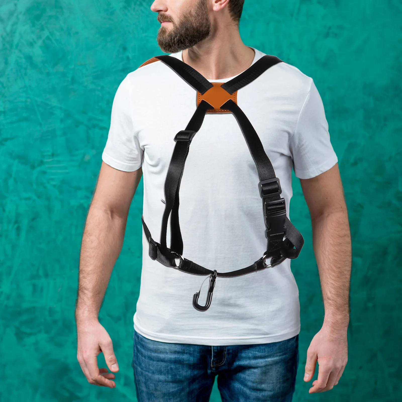 

Saxophone Strap Double Shoulder Support Belt Metal Hook Harness Adjustable