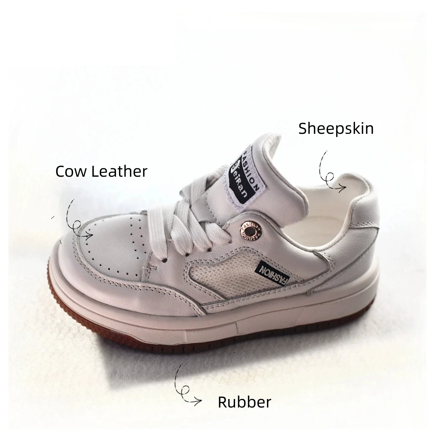 Zapatos de Skate de cuero de vaca para niños, zapatillas de deporte de cuero vacuno suave y transpirable para otoño y primavera, zapatos informales de cuero genuino para niños y niñas