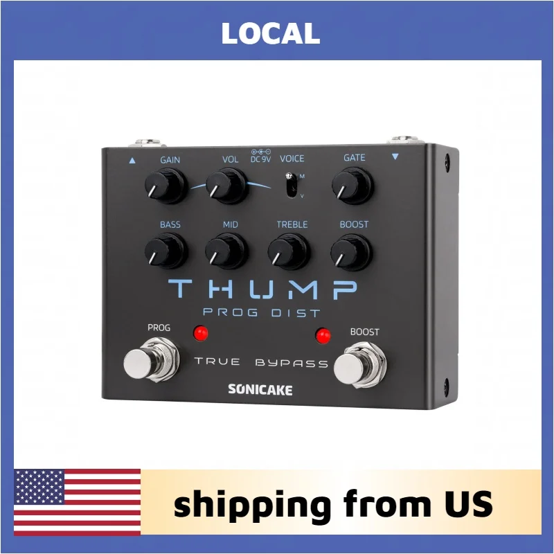 

Педаль дисторшна SONICAKE Local High-Gain с независимыми эффектами буста и нойз-гейта для гитары и баса, 2 режима тембра - Thump