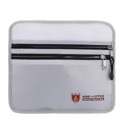 Fireproof Document Bag Zipped Document Pouch Fireproof Money Safe Bag Fire Water Resistant Dual-Pocket Safe Storage Bags