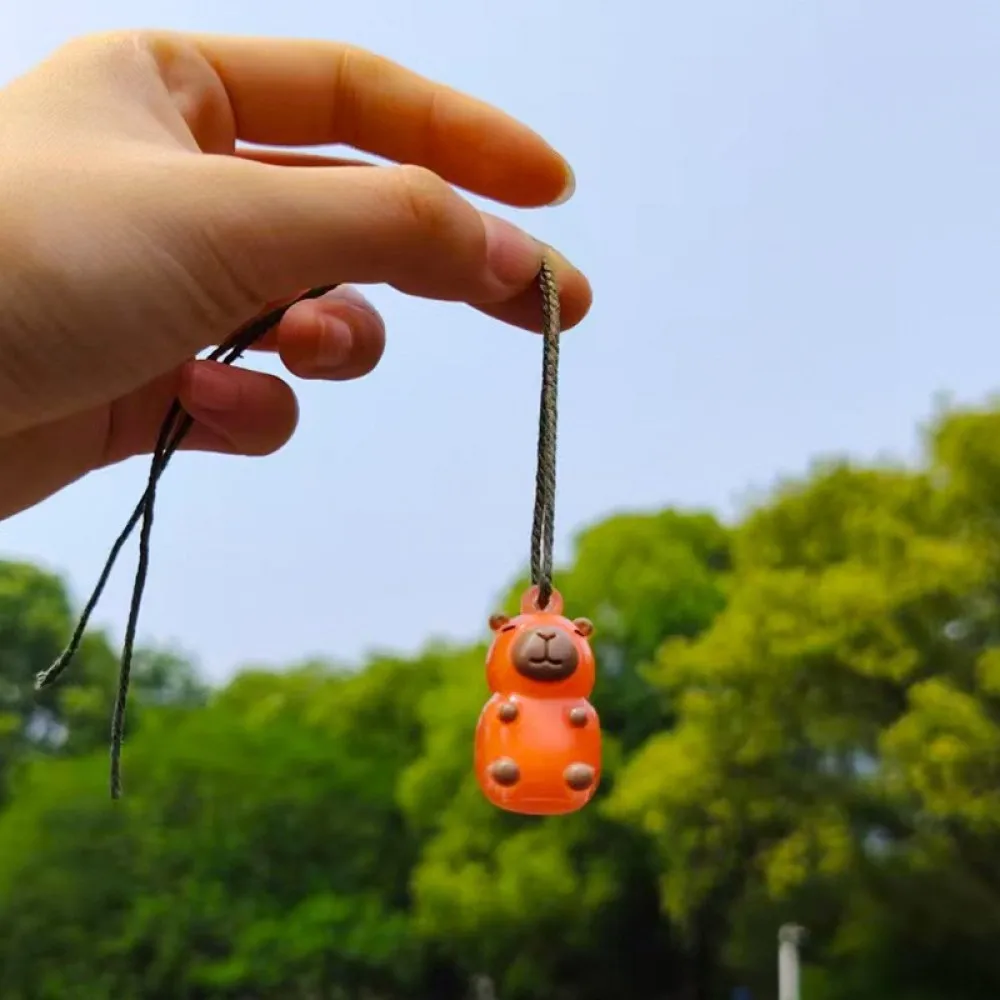 Creative Soft Rubber Animal Pendant Keychain Color Changing Glow In Dark Toy Trendy Net Red Style Gift For Couple