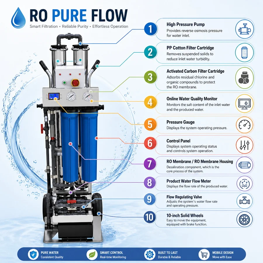 NUO VISTA Wholesale Portable RO DI Spotless Water Filter System Window Solar Panel Glass Cleaning Car Wash Pro Tools