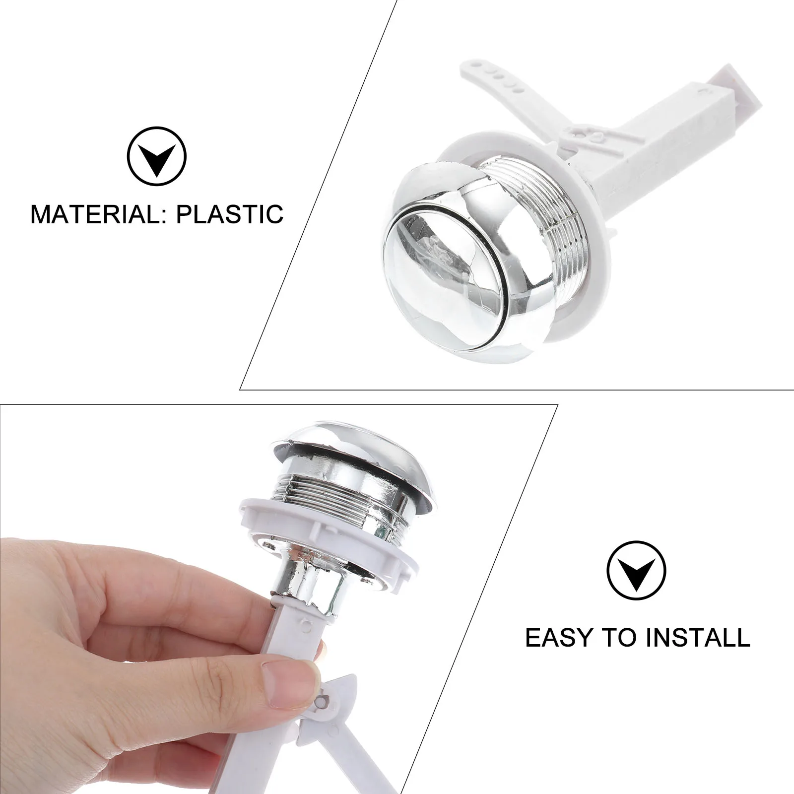 

Пластиковый кнопочный механизм для унитаза (однонажимный) для дома, отеля, ванной комнаты, совместимый с большинством унитазов с отверстием под крышку бачка