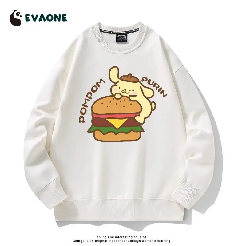 Pompompurin manica lunga con cappuccio Kawaii Sanrio Anime vestiti ragazze ragazzi simpatico cartone animato camicia Casual giocattoli adorabili