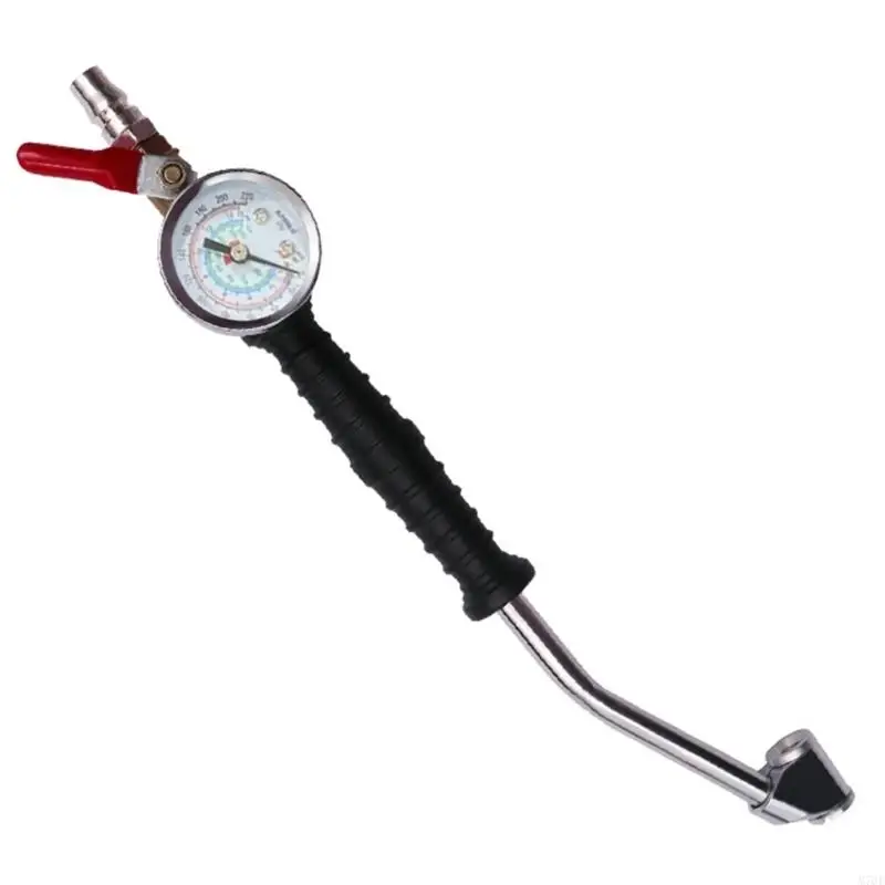 M76E Reifenfüllpumpe, Düse, Reifenspannkopf, Gewindedesign mit Manometer – Detail 7