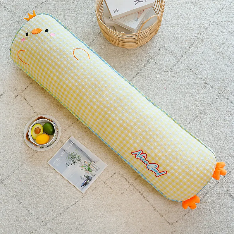 

Длинная подушка-утка с мультяшной сеткой для девочек, ножки с запутанными сбоку, подушка-утка на кровати, подушка-диван, большая спинка