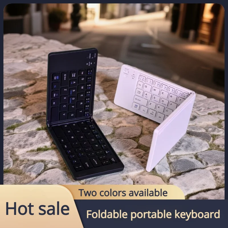 2026 New Dual-Foldable Folding Pocket Size Keyboard Mini Bluetooth Keyboard 2.4G Lightweight Portableoccupy Little Space
