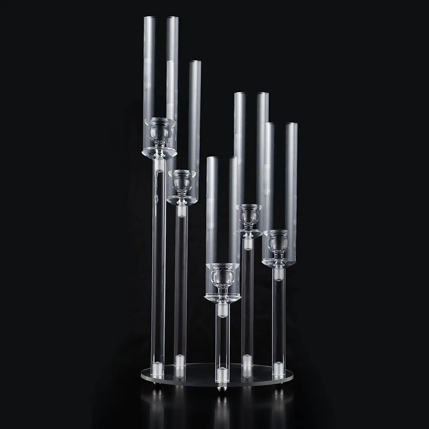 5set /10 set 5 Arms Acrylic Clear Candelabra  Candlesticks Candle Holders with Acrylic Party Table Decoration