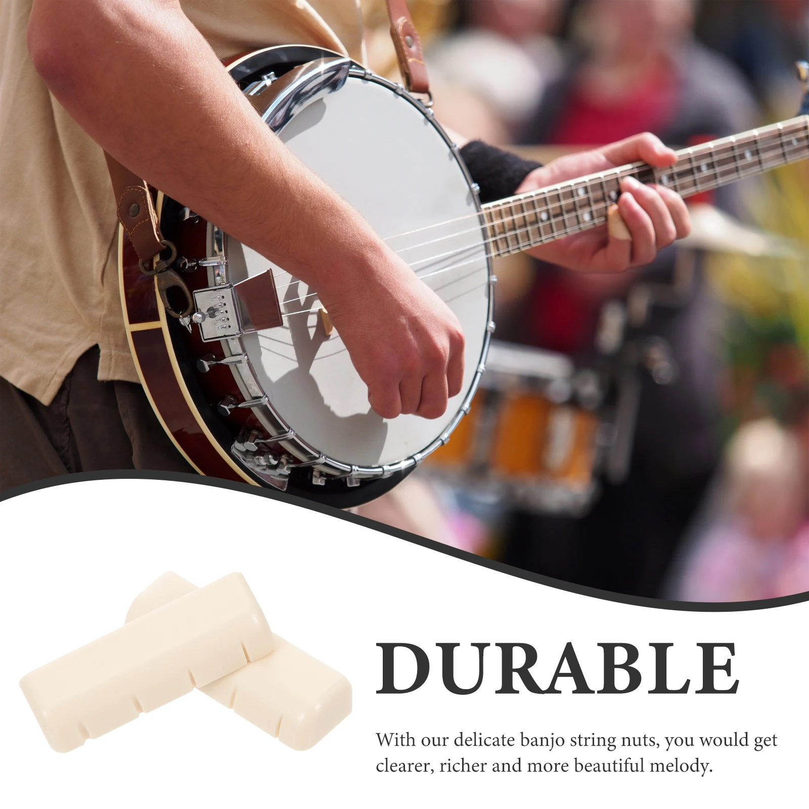 

20 Pcs Nut Banjo Slotted Component Bridge Musical Instrument Accessories Synthetic Resin Nuts