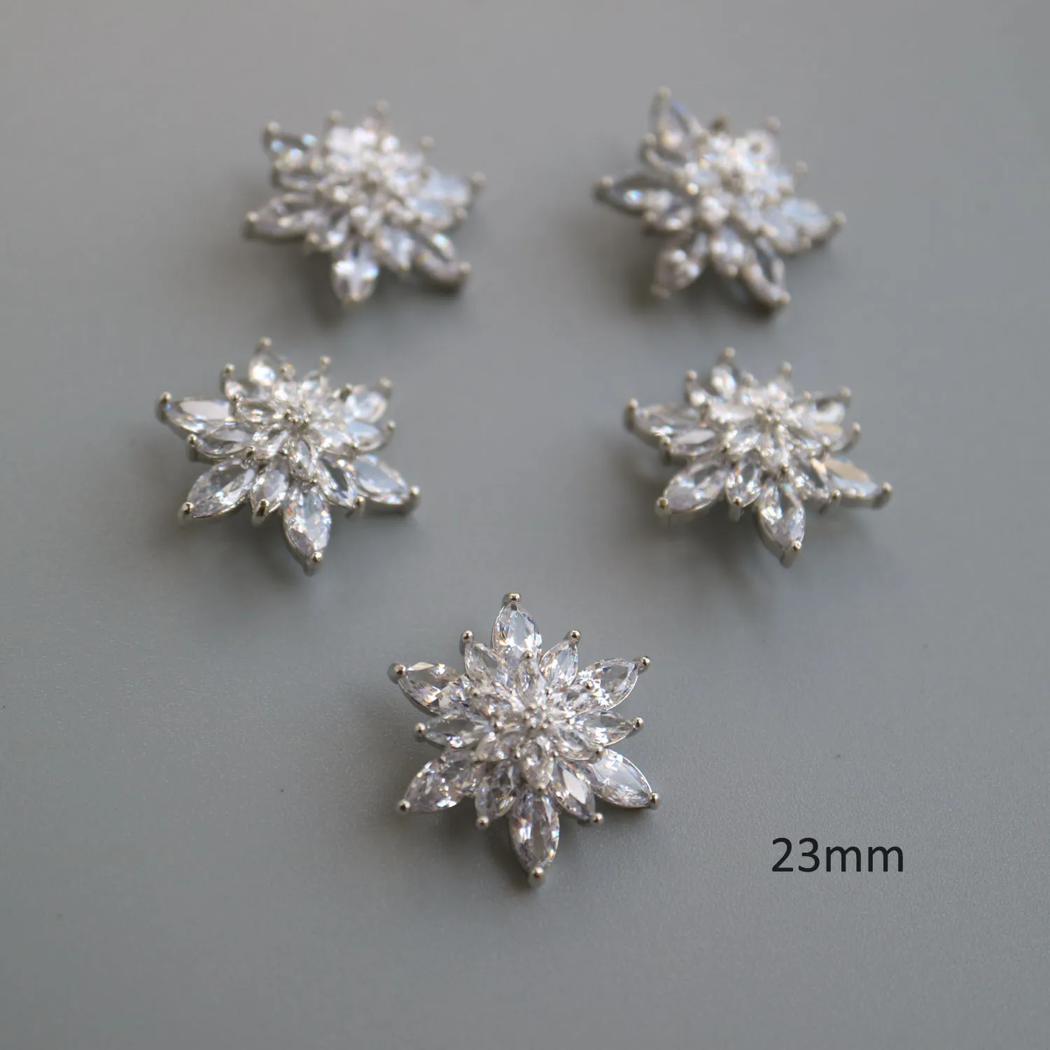 5pc big luxury crystal buttons for sewing Cubic zirconia button for clothing DIY Decorative CZ buttons jewelry for designer