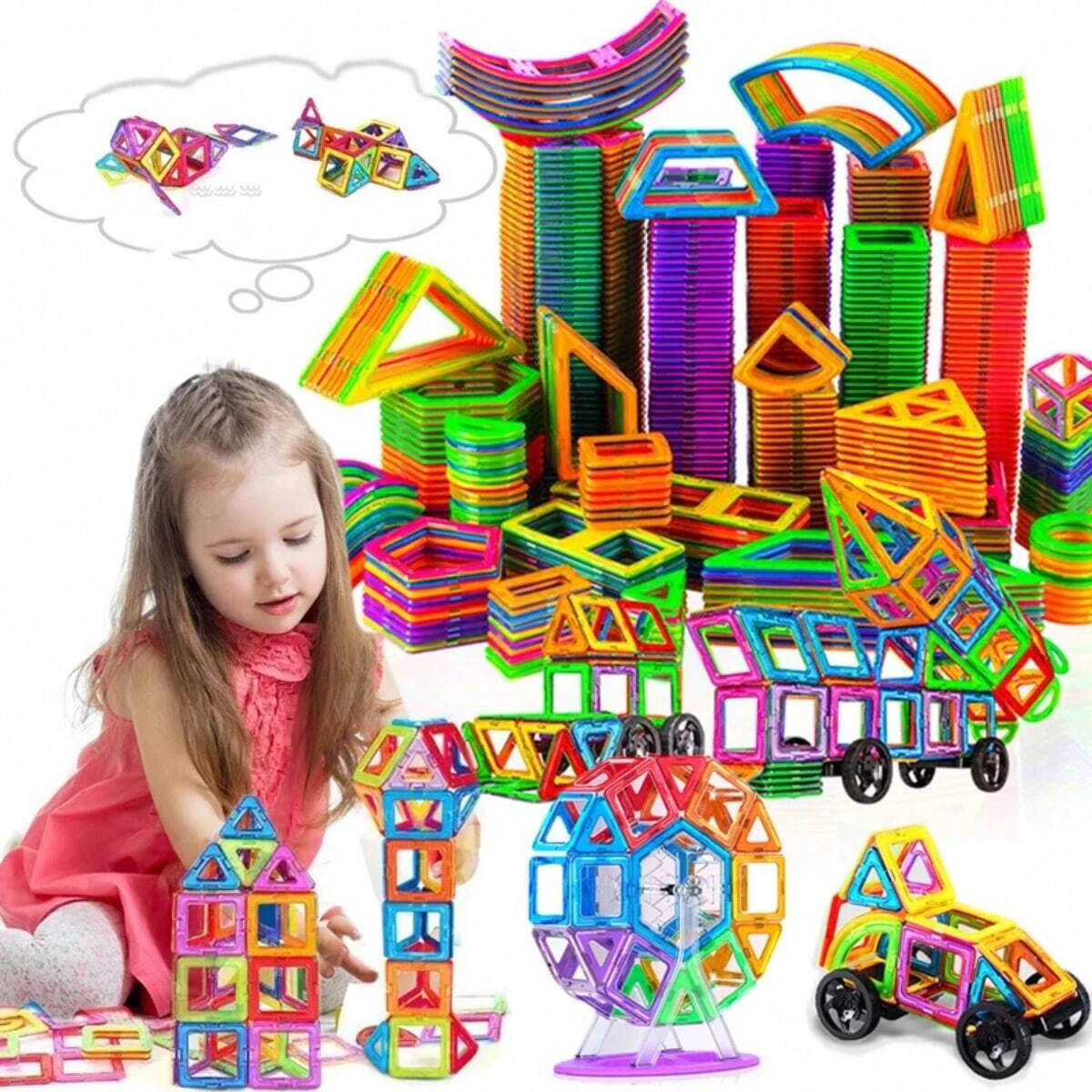 

Magnetic Building Blocks Construction Sets Toy For Kids DIY Toys STEM Learning Educational Magnet Toys Birthday Gift