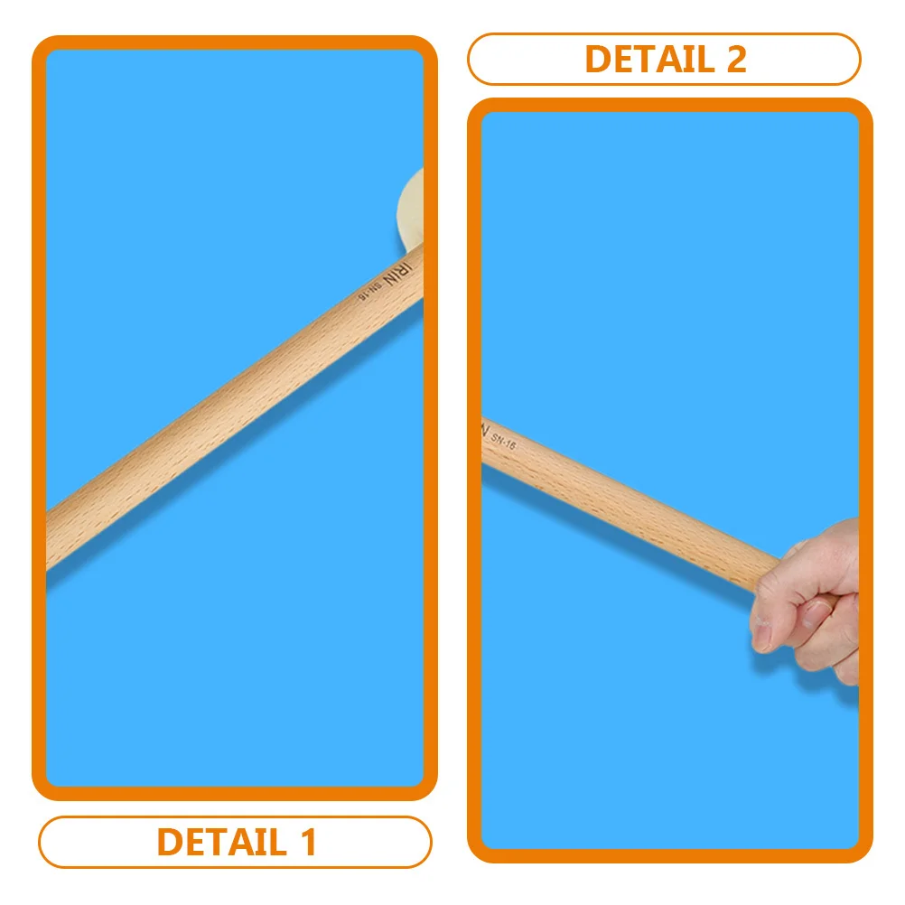 

2Pcs Bass Drumstick Felt Head Beech Handle Durable Lightweight Percussion Sticks Jazz Drum Mallets Stage Performance