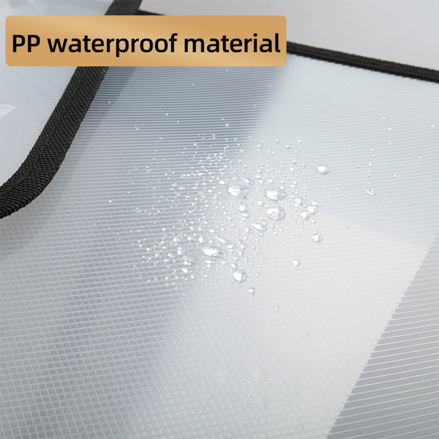 Bolsa de armazenamento de papel de teste tridimensional A3 de grande capacidade com fivela transparente à prova d'água sacos de órgão