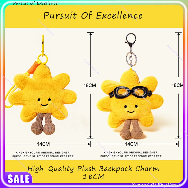 2026 New Cute Sunflower Plush Charm - High-Quality Backpack & Keychain Pendant, Perfect Holiday Gifts