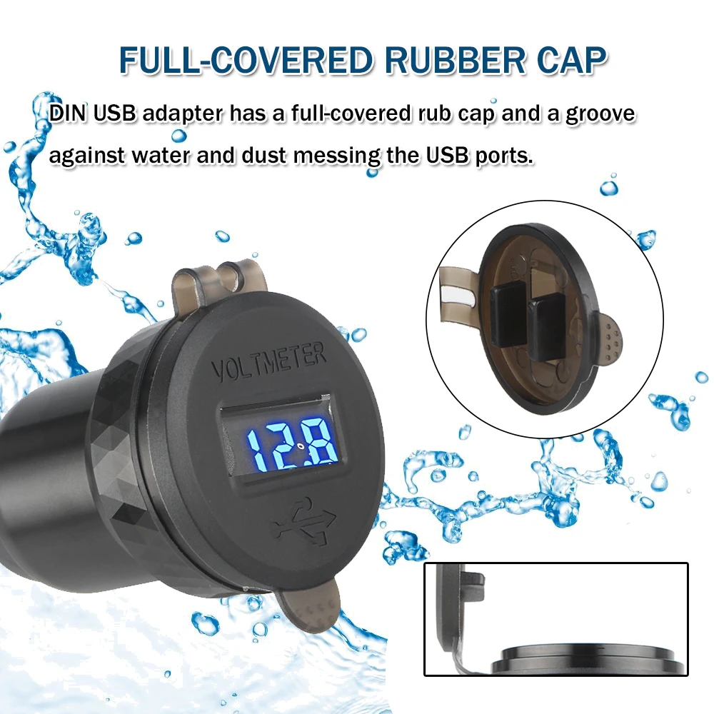 Tomada de carregamento rápido 3.0 duplo USB, adaptador de alimentação com interruptor para Tiger 800 XC, BMW R1200GS, R1200RT, F900XR, R1150RT