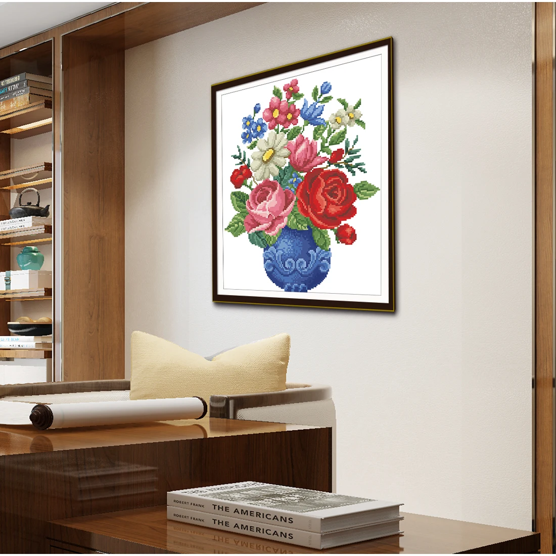 Blue Bottle And Rose, Cross St - Embroidery Rose Stitch ulasan dan harga