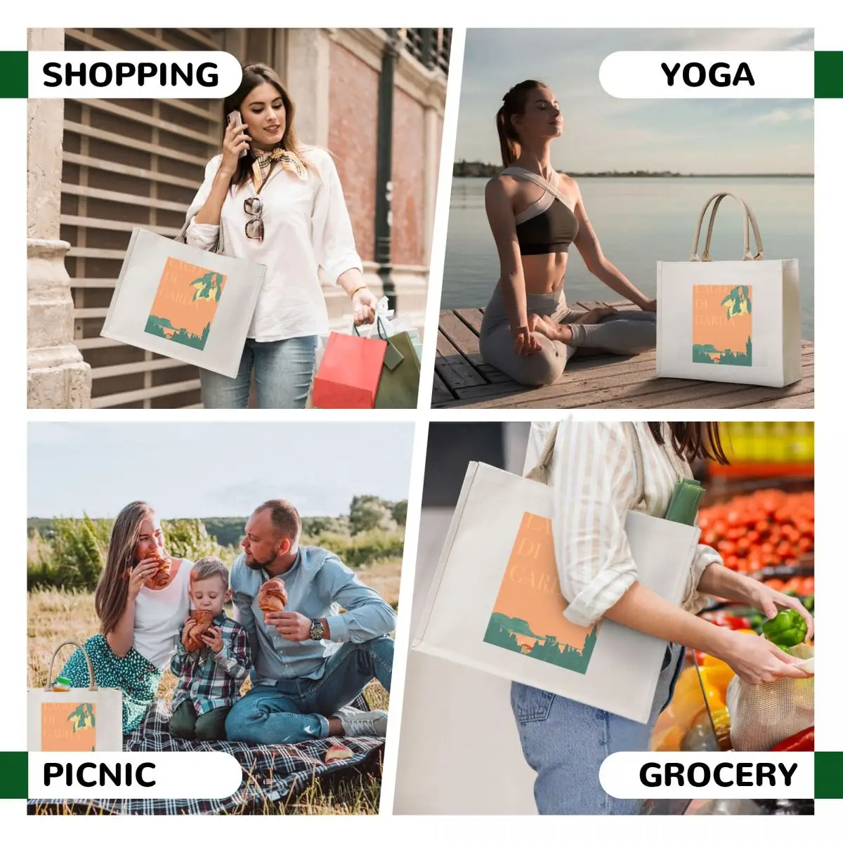 Lago Di Garda Tote Bag Large bags for women Cloth bags bags luxury women tote aesthetic