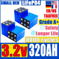 new 320AH Lifepo4 3.2V rechargeable battery 3C high-power for DIY 12V 24V 48V 8000cycles A-class rv solar camping golf duty-free