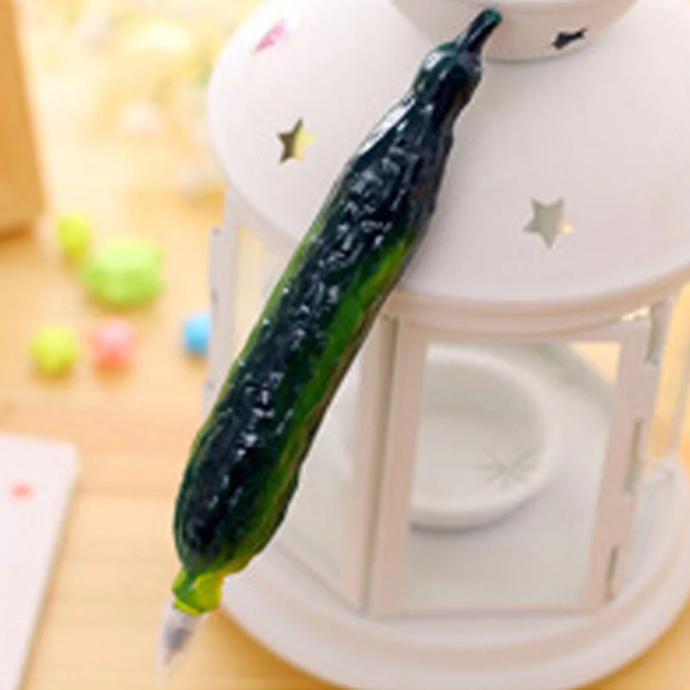 

1Pcs Cartoon Gel Pen Vegetable Design Magnetic Cucumber Shape Smooth Ballpoint Pen Clear Writing for Home Office
