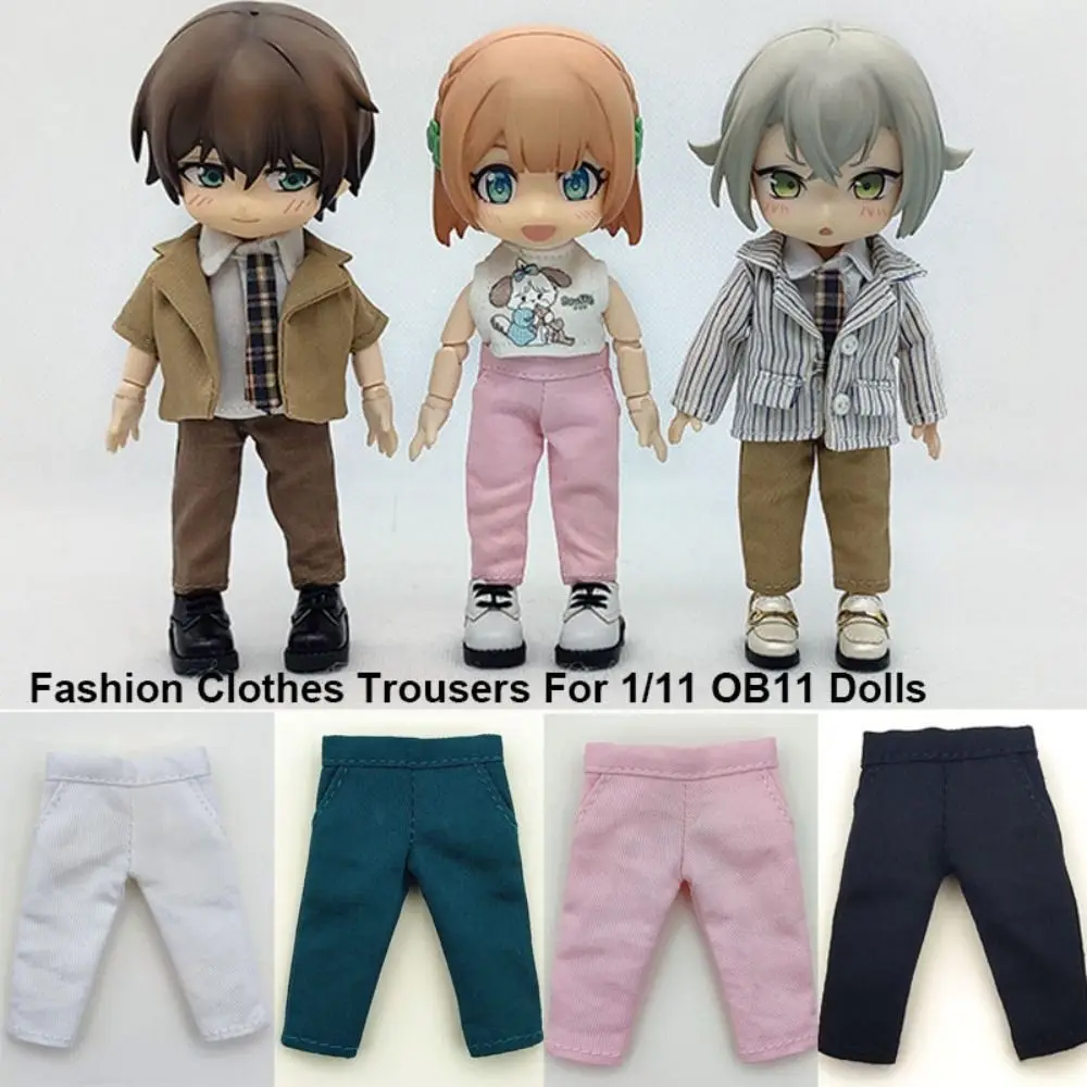 

8 Colors Fashion Doll Clothes Cute Mini Jeans Pants Denim Trousers for 1/11 OB11/Obitsu11Dolls/1/12Bjd Doll Doll Accessories