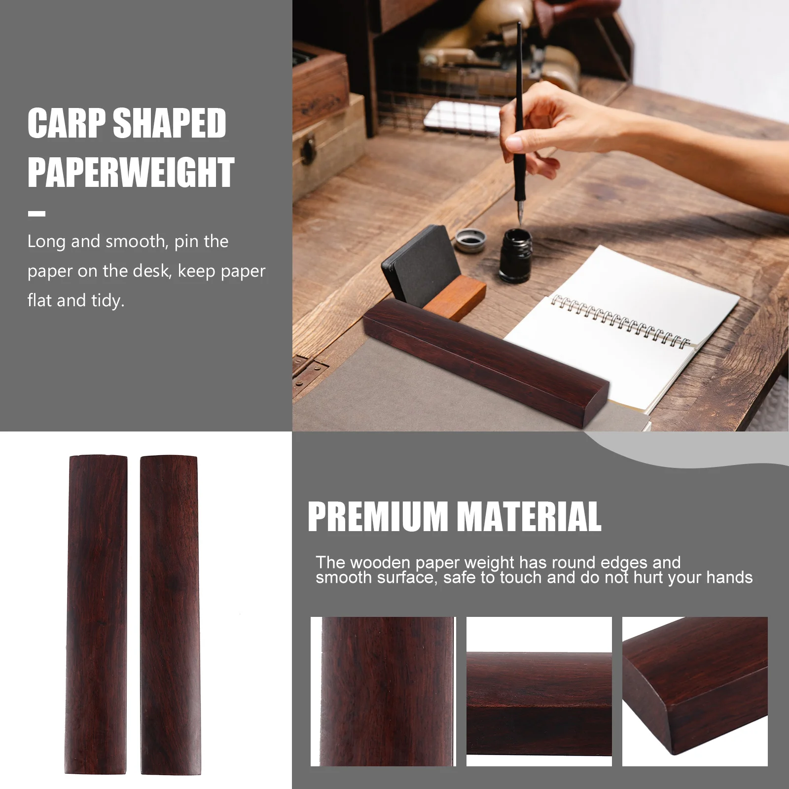 

Paper Weight Wooden Rectangular Smooth Edges Durable For Calligraphy Practice Writing Painting Wood Chinese Calligraphy