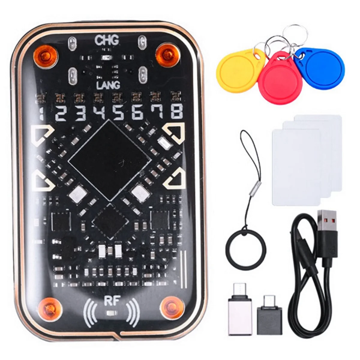 2025 + Chhameleon V2.0 RFID محاكي البطاقة الذكية + 3XCUID المفاتيح/بطاقة UID إعادة تشغيل قارئ الشريحة الذكية 125K 13.56M IC ID فك