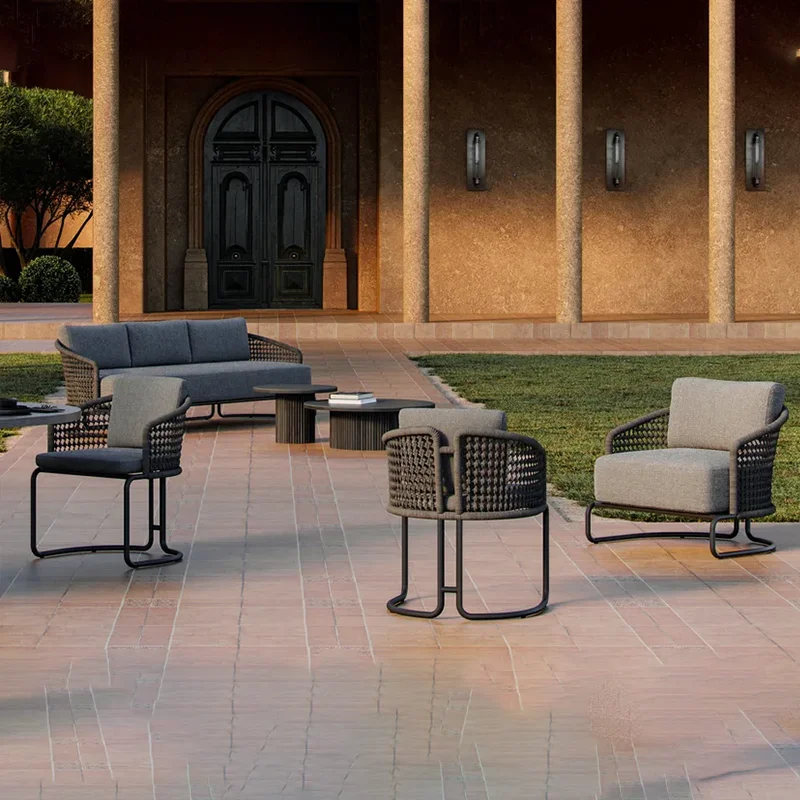 

Nordic Outdoor Sofas Combination Garden Courtyard Outdoor Leisure Balcony Garden Sofas Indoors Furniture Gartenstuhl Lshysf