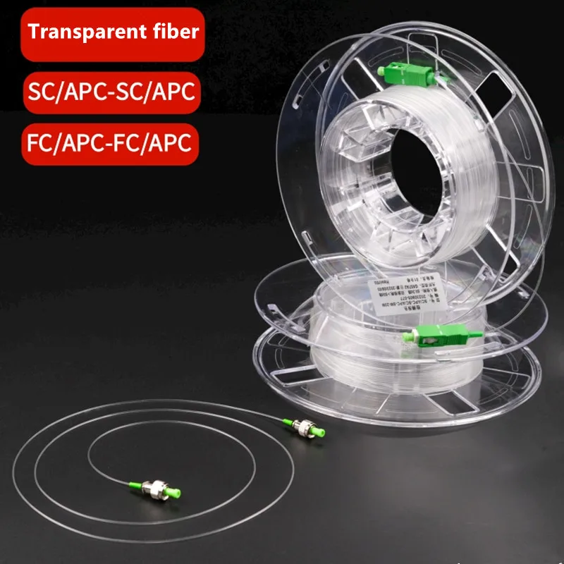 

SC/APC, FC/APC, Indoor Transparent Fiber Optic Cable, G657A2 Invisible Single mode Single Core Jumper,5meter to 100meter