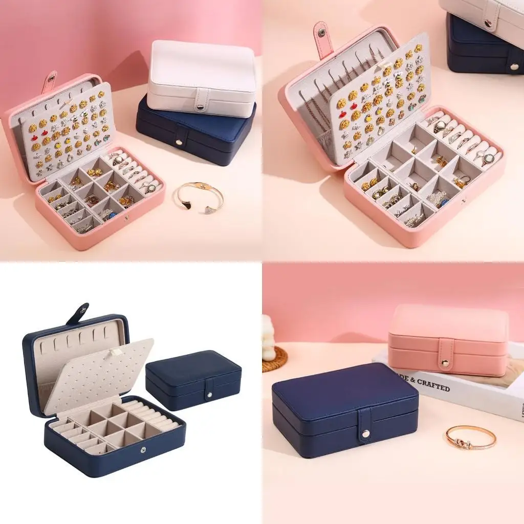 

J78F Double Layer Jewelry Storage for Case for Earring Gift for Girls on Birthday