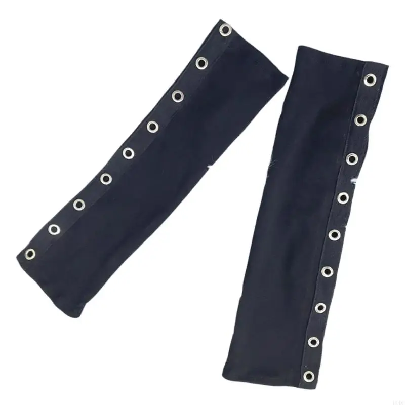 Lightweight Polyester Arm Sleeves Black Pair for Quick Pull On Wear, Dark Fashion Layering Piece for Daily Use Y166