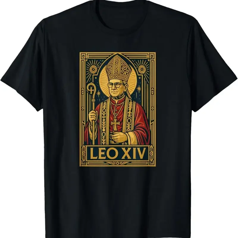 Pope Leo XIV / Art Deco Style Christian & Catholic Art T-Shirt