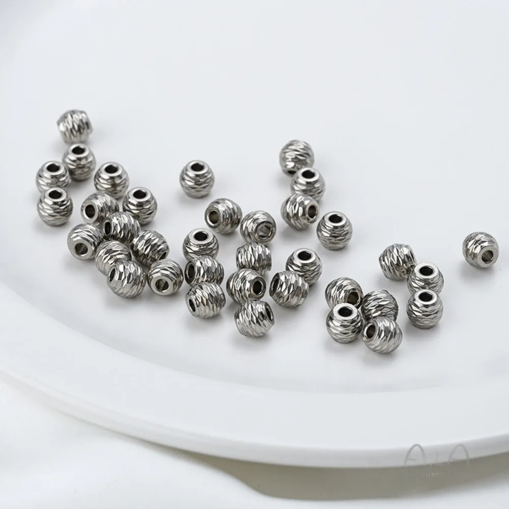 التيتانيوم الصلب سيارة زهرة حبة دفعة نمط جولة حبة فاصل اليدوية مطرز سوار ذاتي الصنع قلادة مجوهرات اكسسوارات #6