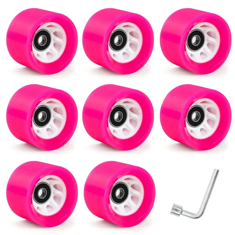 Skate Wheels Roller Skate Wheels Wheels With Wrench 8pcs For Double-Row Roller Skates Indoor Roller Quad Roller New Practical