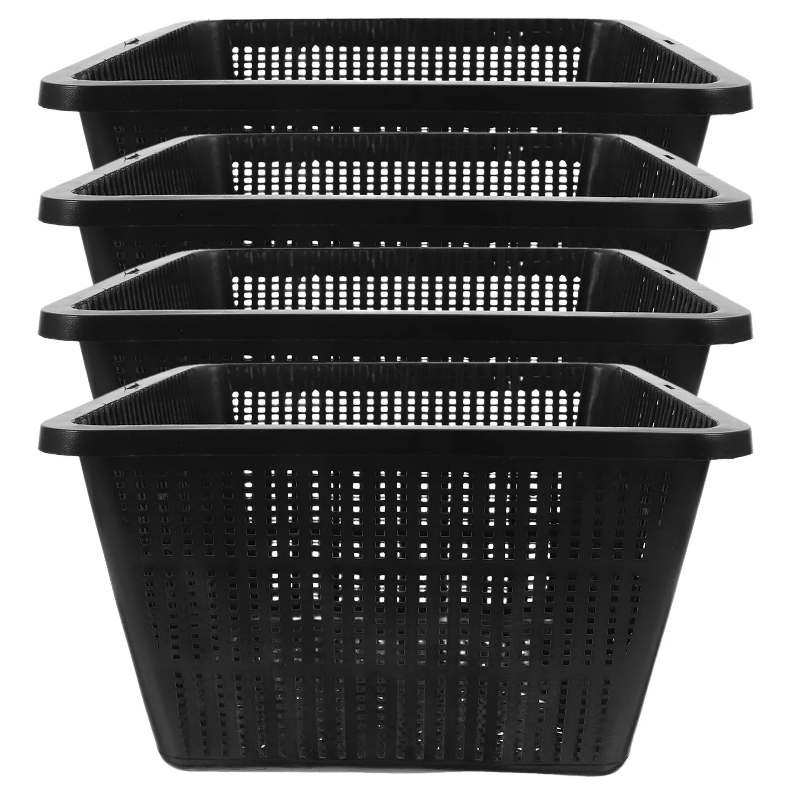 4Pcs Hydroponic Plant Baskets 9In Square Mesh Pots Water Plant Containers Pond Planting Basket Aquarium Grow Net Cups for Indoor