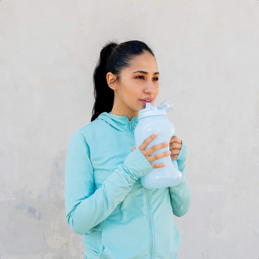 Hydra 64-Unzen-Halbgalonen-Wasserkrug mit Griff und motivierenden Zeitmarkierungen für die tägliche Hydratation, wiederverwendbare Wasserflasche aus Kunststoff