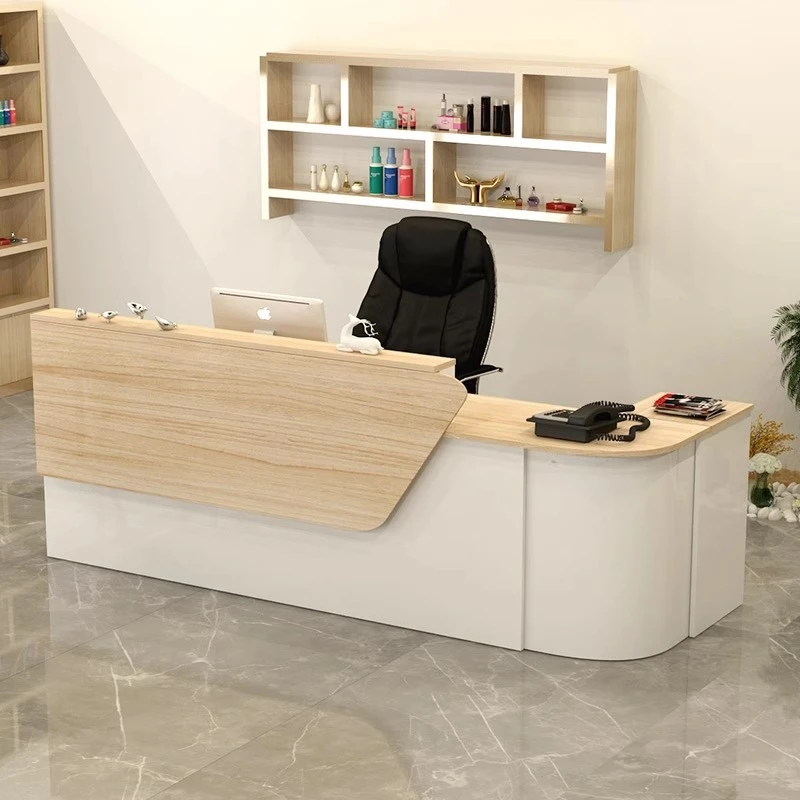 

Drawer Curved Reception Desks Minimalist Design Modern Reception Desks Restaurant Unique Comptoire Accueil Commercial Furniture