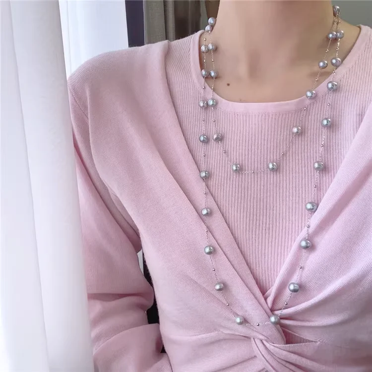 Spring and summer natural freshwater pearl necklace